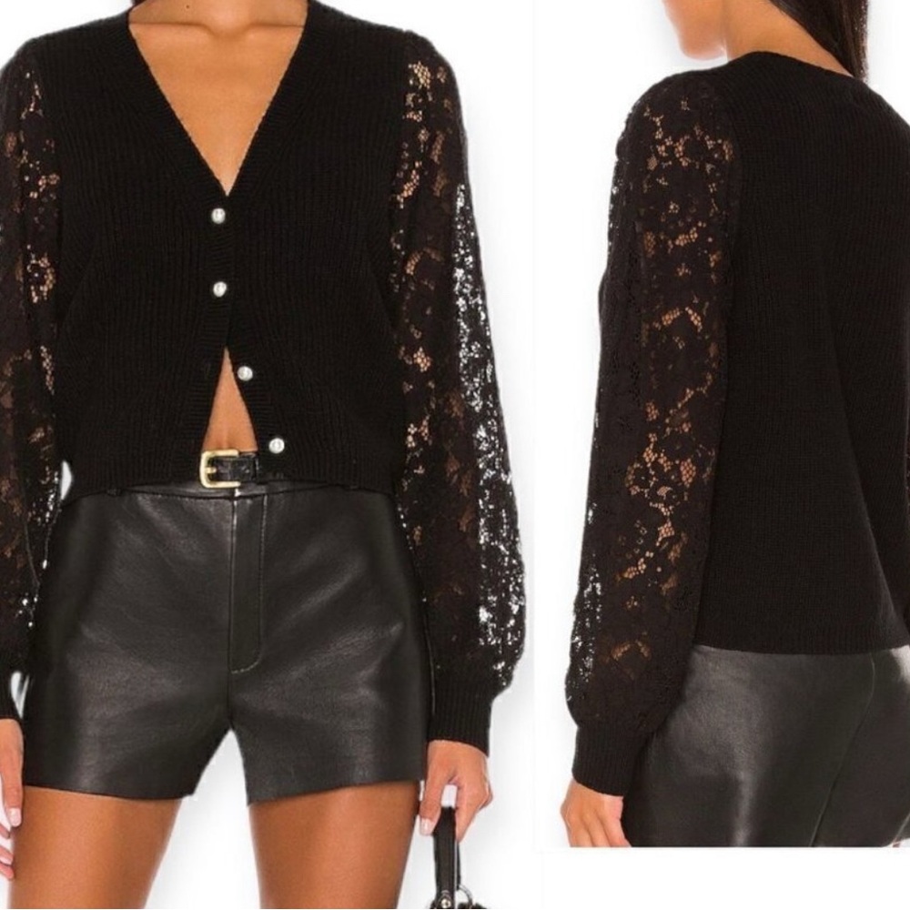 CAMI NYC Black Wool Beth Cardigan